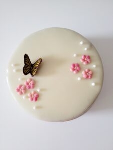 Entremet vanille, framboise, choco